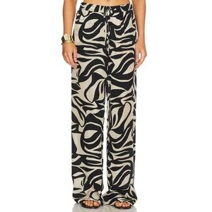 Enza Costa resort pant in abstract tropical cupro